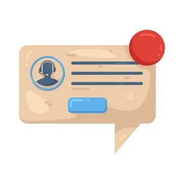 Illustration of Customer service notification Stock Illustration