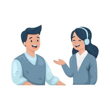 Illustration of Customer service representative speaking Illustration