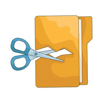 Illustration of cut folder Stock Illustration