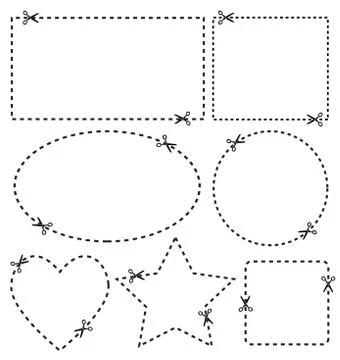 Illustration of a cut out coupon rectangle shape with scissors vector イラスト素材
