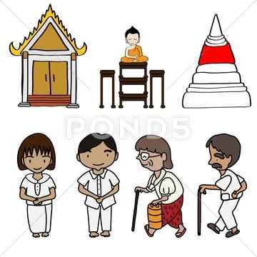 Illustration of cute buddhism Stock Illustration