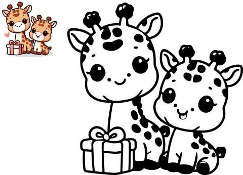 Illustration of cute cartoon giraffe. Vector Illustration Stock Illustration
