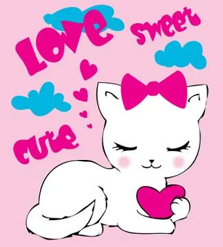 Illustration of cute cat Illustrazione stock