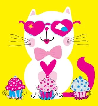 Illustration of cute cat Stock Illustration