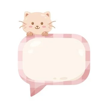Illustration of cute cat message bubble Ilustración de archivo