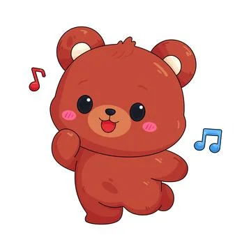 Illustration of cute dancing bear Stock Illustration