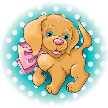 Illustration of a cute dog spaniel Stock Illustration