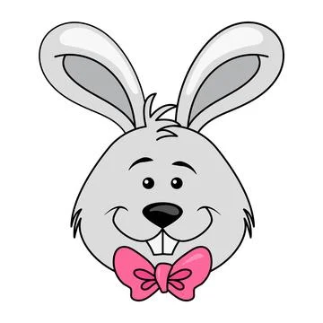 Illustration of cute Easter bunny. Easter, religion, tradition. Isolated on whit Stock Illustration