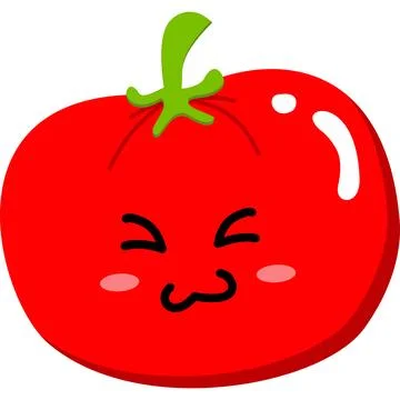 Illustration cute expression tomato Stock Illustration
