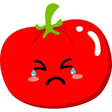 Illustration cute expression tomato Stock Illustration