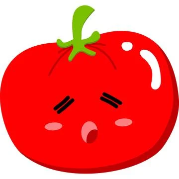 Illustration cute expression tomato Ilustración de archivo