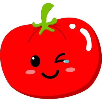 Illustration cute expression tomato Ilustración de archivo