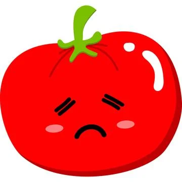 Illustration cute expression tomato Ilustración de archivo