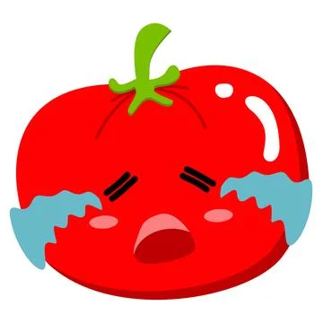 Illustration cute expression tomato Ilustración de archivo