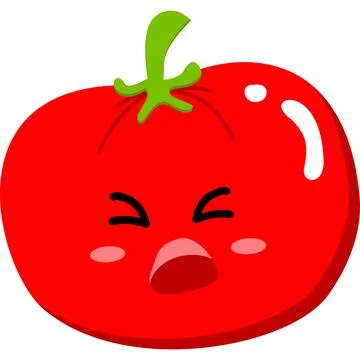 Illustration cute expression tomato Ilustración de archivo