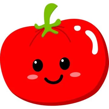 Illustration cute expression tomato Ilustración de archivo