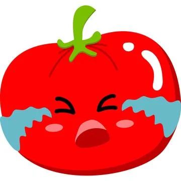 Illustration cute expression tomato Ilustración de archivo