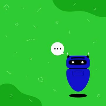 Illustration Of Cute Floating Robot Telling Us New Wonderful Information In A Illustrazione stock