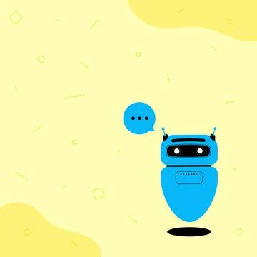 Illustration Of Cute Floating Robot Telling Us New Wonderful Information In A Illustrazione stock