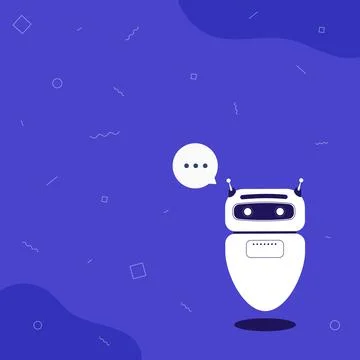 Illustration Of Cute Floating Robot Telling Us New Wonderful Information In A Illustrazione stock