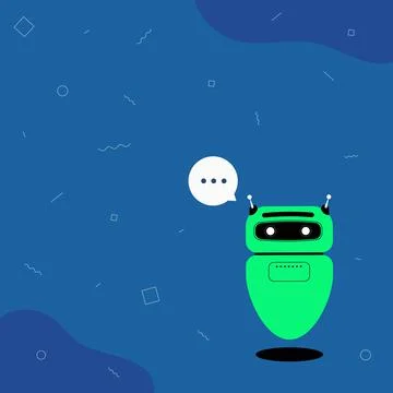 Illustration Of Cute Floating Robot Telling Us New Wonderful Information In A Illustrazione stock