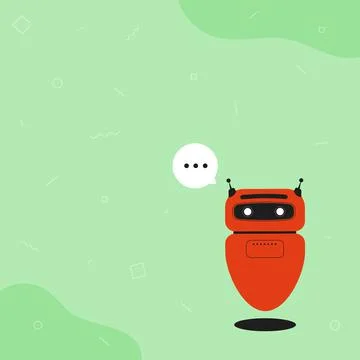 Illustration Of Cute Floating Robot Telling Us New Wonderful Information In A Illustrazione stock