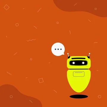 Illustration Of Cute Floating Robot Telling Us New Wonderful Information In A Illustrazione stock