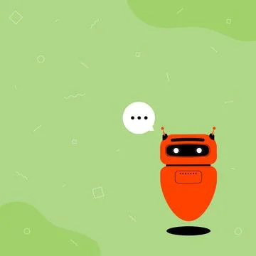 Illustration Of Cute Floating Robot Telling Us New Wonderful Information In A Illustrazione stock