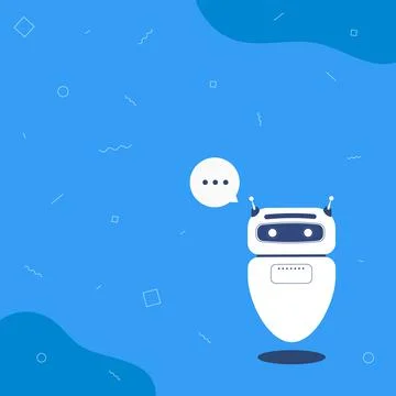 Illustration Of Cute Floating Robot Telling Us New Wonderful Information In A Illustrazione stock