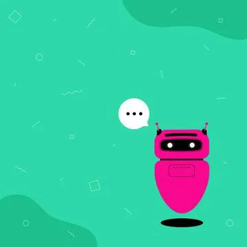 Illustration Of Cute Floating Robot Telling Us New Wonderful Information In A Illustrazione stock