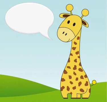 Illustration of cute giraffe with speech bubble Stock Illustration