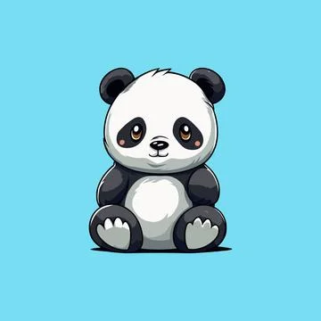Illustration of a cute panda bear sitting Stock Illustration