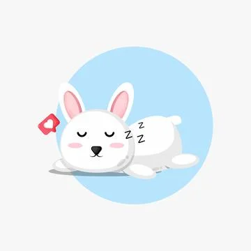 Illustration of cute rabbit sleeping Stock Illustration
