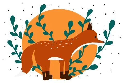 Illustration of a cute red fox Stock Illustration