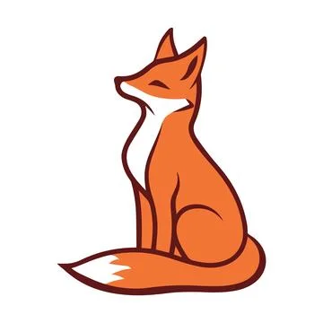 Illustration of cute red fox. Stock Illustration