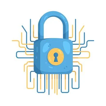 Illustration of Cyber lock 스톡 일러스트