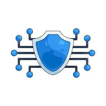 Illustration of cyber security shield 스톡 일러스트