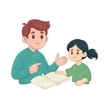 Illustration of Dad is reading a book Stock Illustration