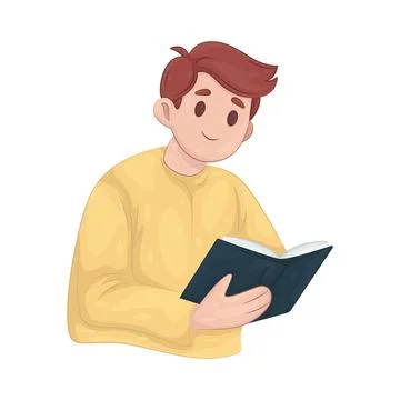 Illustration of Dad is reading a book Stock Illustration