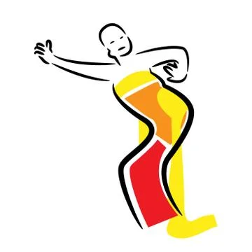 Illustration with dancing Indonesian Stock Illustration