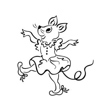 Illustration of a dancing mouse cartoon Stock Illustration