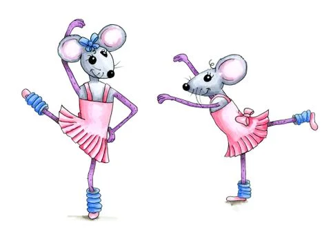 Illustration of dancing mouse children Stock Illustration