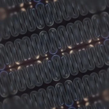 Illustration of a dark glossy pattern consisting wavy lines. 3d rendering Stock Illustration