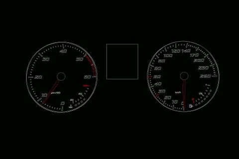 Illustration of a dashboard of a ca Stock Illustration