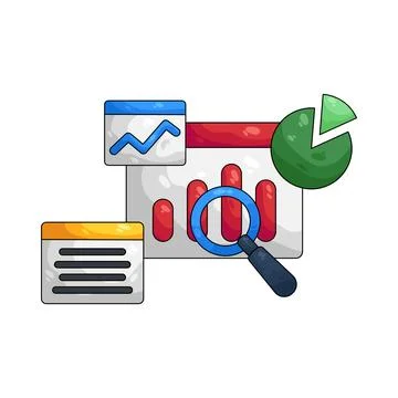 Illustration of Data analysis and research イラスト素材