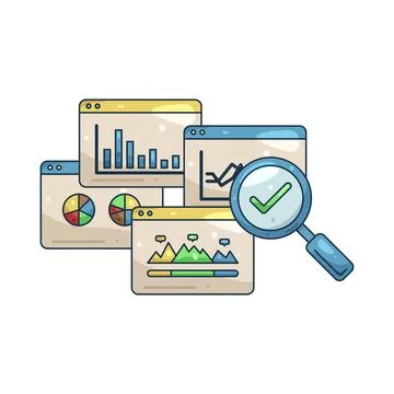 Illustration of Data analysis and research Stock Illustration