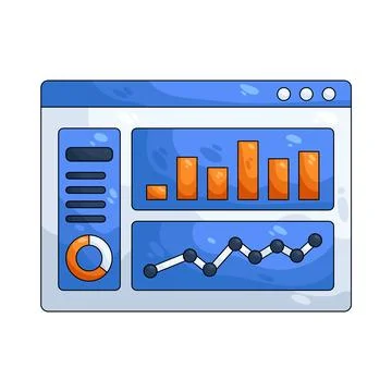 Illustration of data analysis dashboard イラスト素材