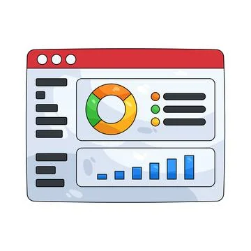 Illustration of data analysis dashboard Stock Illustration