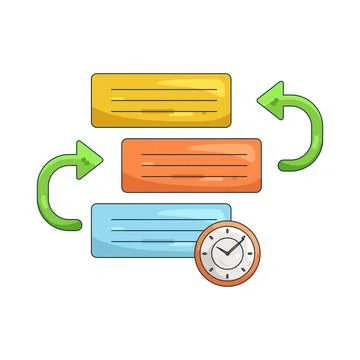 Illustration of data flow process Stock Illustration