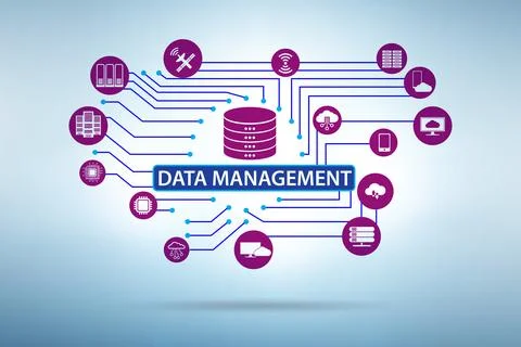 Illustration of data management concept Illustrazione stock